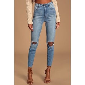 Rollas Westcoast Medium Wash High-Waisted Skinny Jeans
